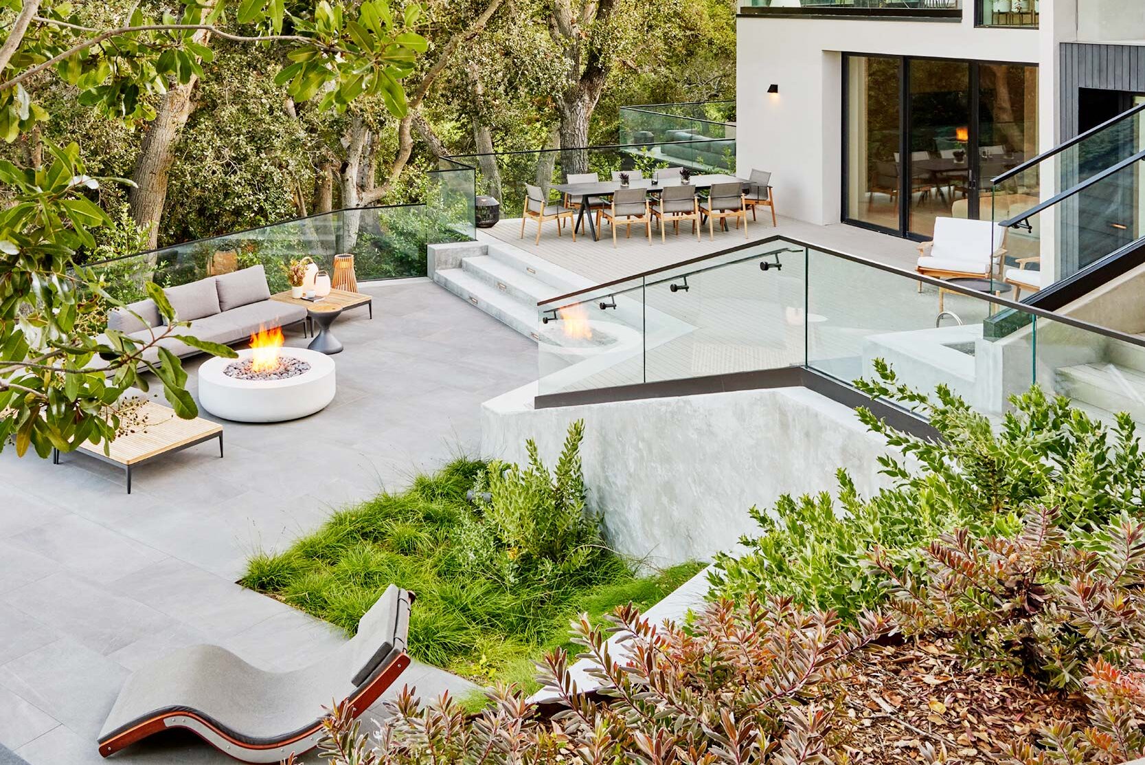 Los Altos Hills aerial view of backyard space