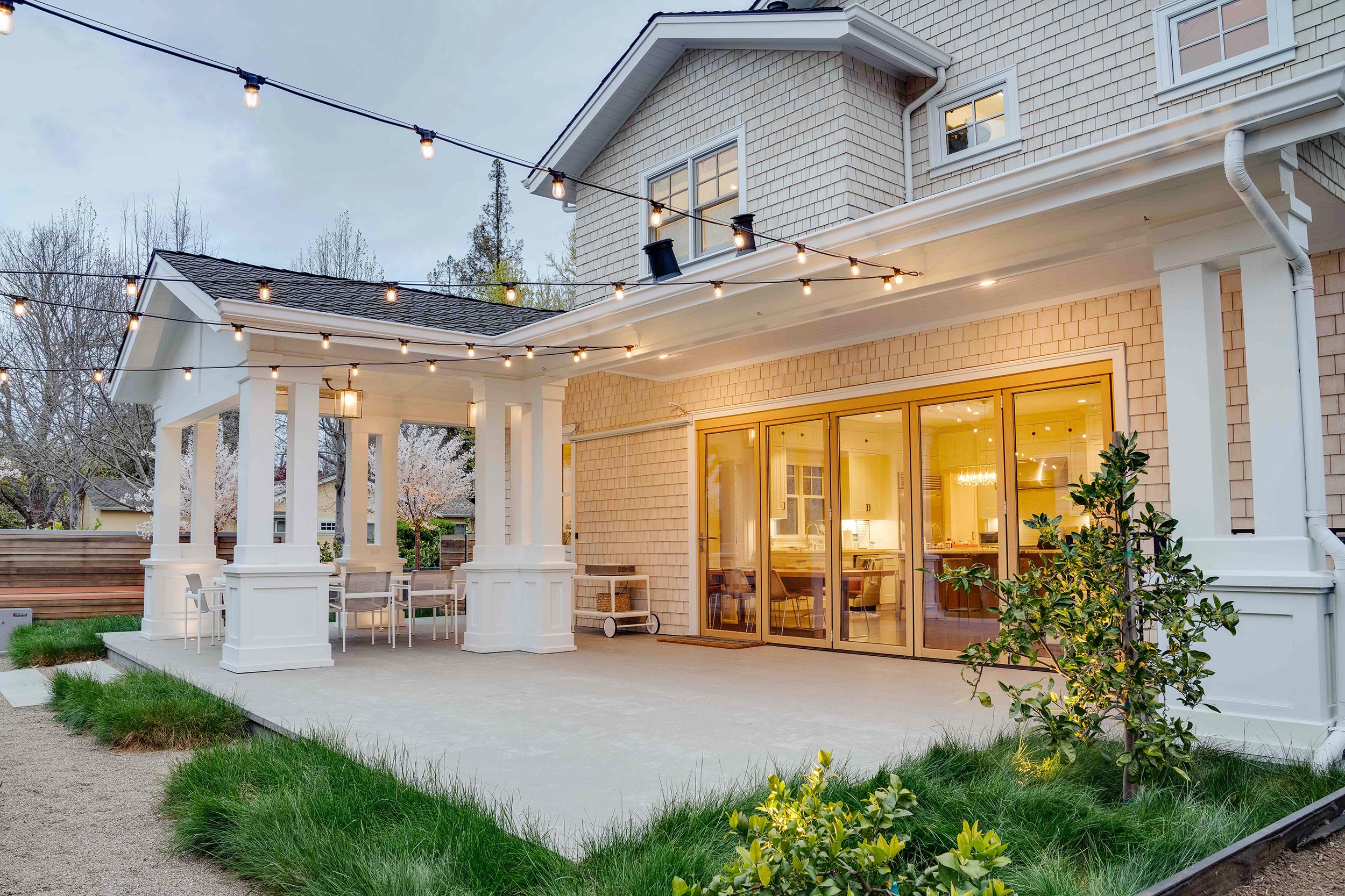 Creating Spaces Palo Alto, CA View of outdoor patio and plantings