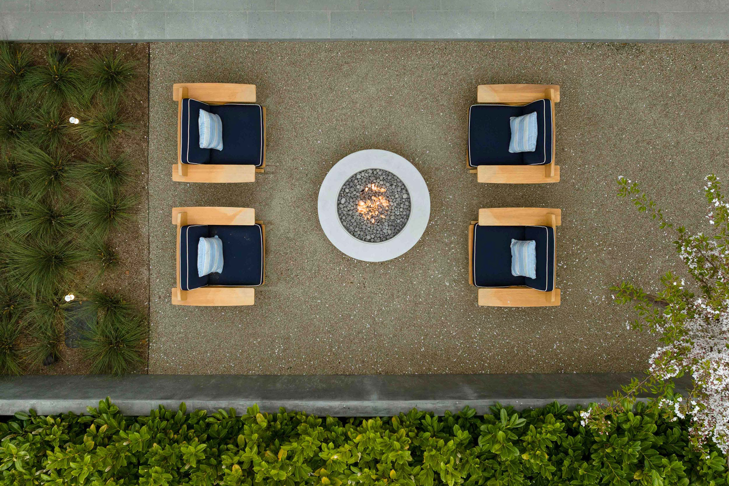 Creating Spaces Palo Alto, CA Aerial view of outdoor seating